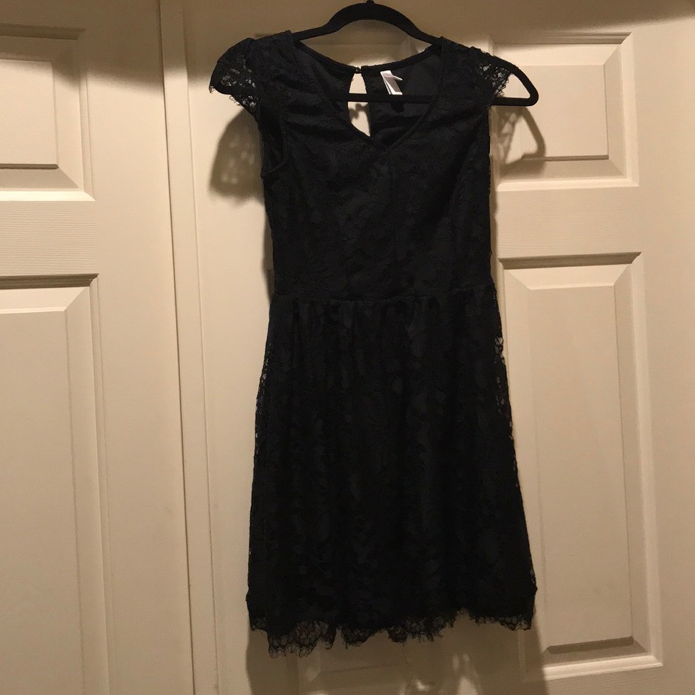 Cute Black Lace V-Neck Dress